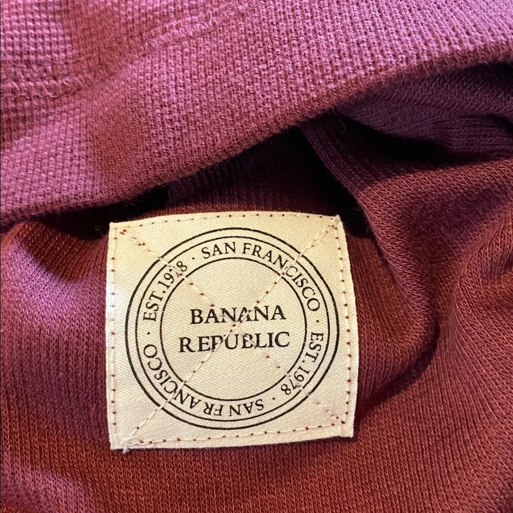 Banana Republic Waffle Knit L/S Polo Cherry Jam Fall 2024 Medium NWOT